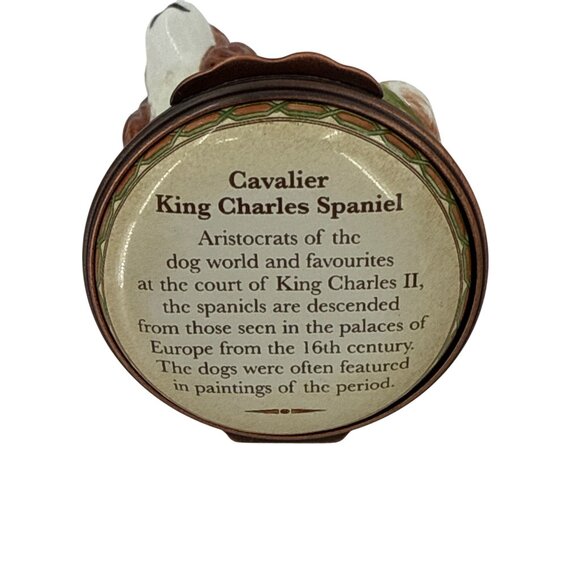 HALCYON DAYS PORCELAIN BONBONNIERE CAVALIER KING CHARLES‎ SPANIEL Trinket Box - Picture 7 of 12